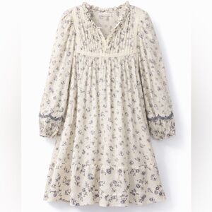 See By Chloé Floral Cotton Dress Boho Pleated Long Sleeve Mini | Size 8 (42)